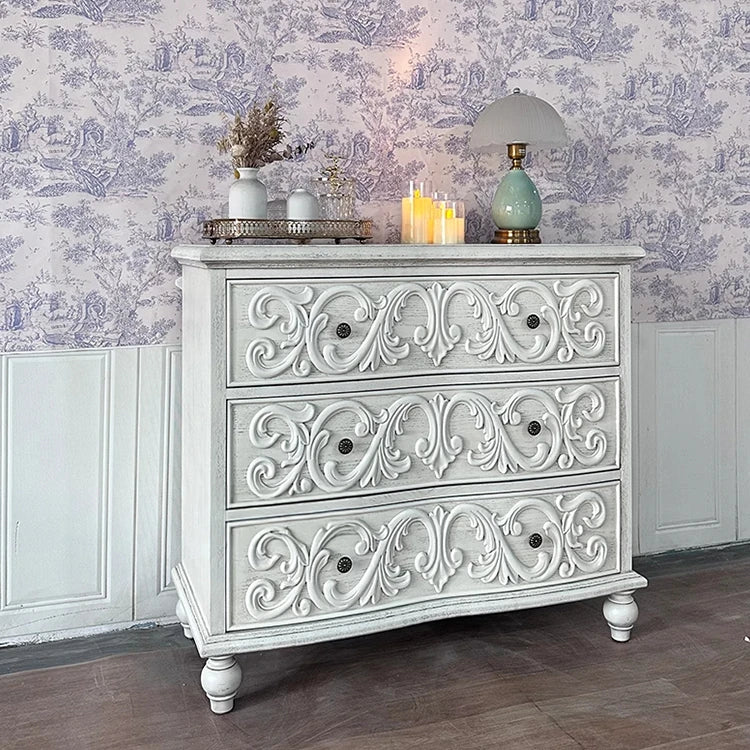 Elegant Oak Multi-Layer Board Cabinet with Intricate Carvings | Chic Storage Solution for Any Room fljgj-2142