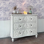 Elegant Oak Multi-Layer Board Cabinet with Intricate Carvings | Chic Storage Solution for Any Room fljgj-2142
