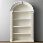 Chic Oak Multi-Layer Board Cabinet with Elegant Arched Design – Perfect for Stylish Storage and Display fljgj-2146