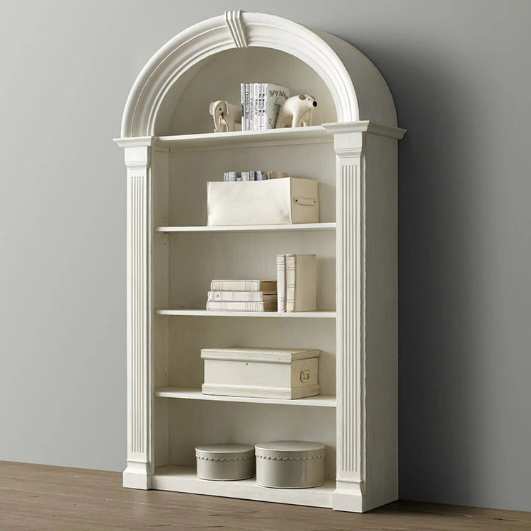 Chic Oak Multi-Layer Board Cabinet with Elegant Arched Design – Perfect for Stylish Storage and Display fljgj-2146