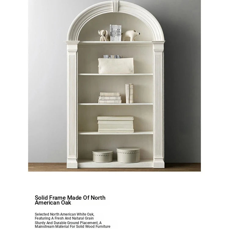 Chic Oak Multi-Layer Board Cabinet with Elegant Arched Design – Perfect for Stylish Storage and Display fljgj-2146