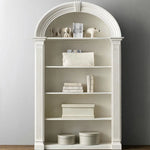 Chic Oak Multi-Layer Board Cabinet with Elegant Arched Design – Perfect for Stylish Storage and Display fljgj-2146