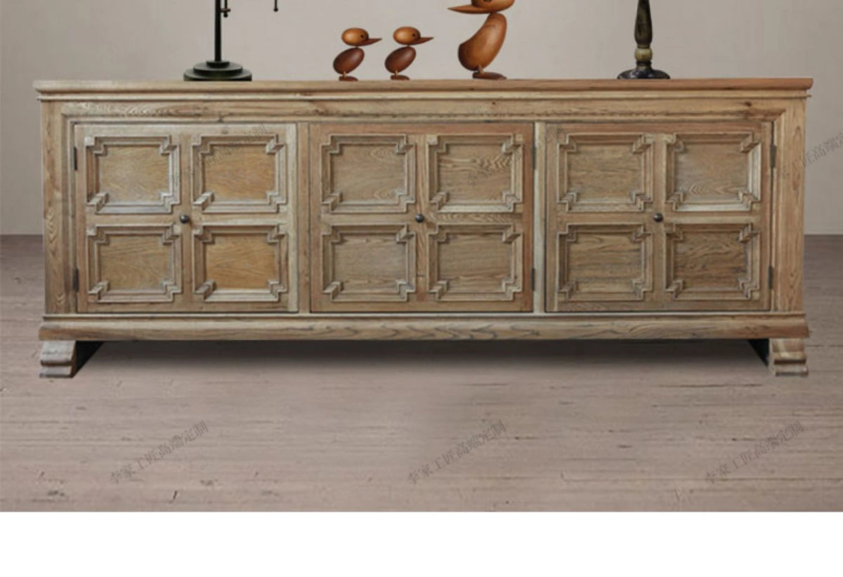 Rustic Oak Multi-Layer TV Cabinet with Elegant Design - Stylish Entertainment Storage Solution fljgj-2153