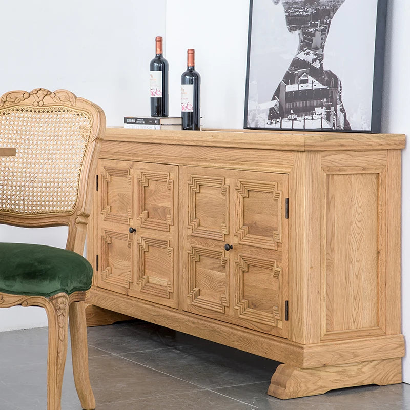 Elegant Oak Multi-layer Board Cabinet with Intricate Design – Stylish Storage Solution for Your Home fljgj-2154