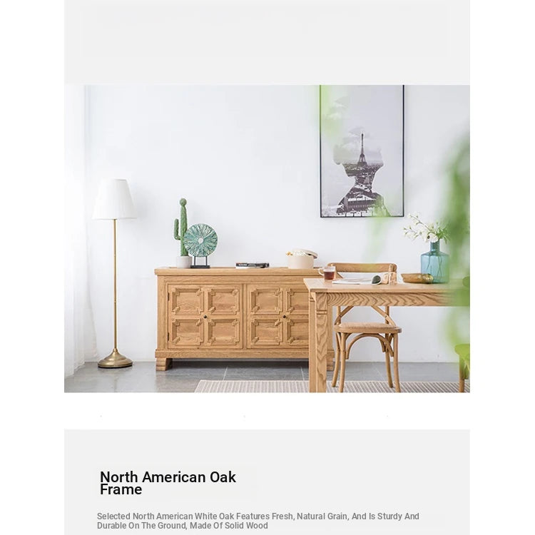 Elegant Oak Multi-layer Board Cabinet with Intricate Design – Stylish Storage Solution for Your Home fljgj-2154