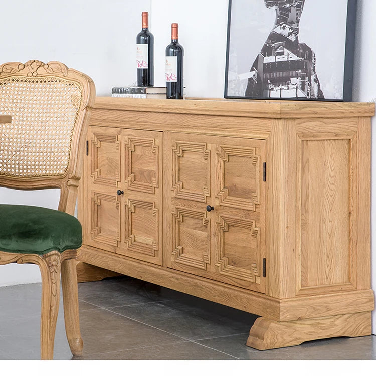 Elegant Oak Multi-layer Board Cabinet with Intricate Design – Stylish Storage Solution for Your Home fljgj-2154