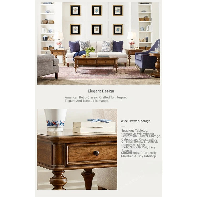 Elegant Oak Multi-Layer Board Tea Table with Classic Design – Perfect for Living Room Décor fljgj-2155