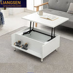 Modern Lift-Top Coffee Table with Storage | Stylish Solid Wood & Density Board Design for Living Room fls-5328