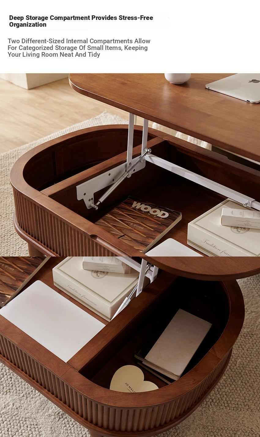 Stylish Solid Wood Coffee Table with Lift-Top and Storage – Perfect for Living Room Décor! fls-5329