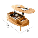 Stylish Oval Coffee Table with Storage – Modern Wooden Design for Living Room fls-5330