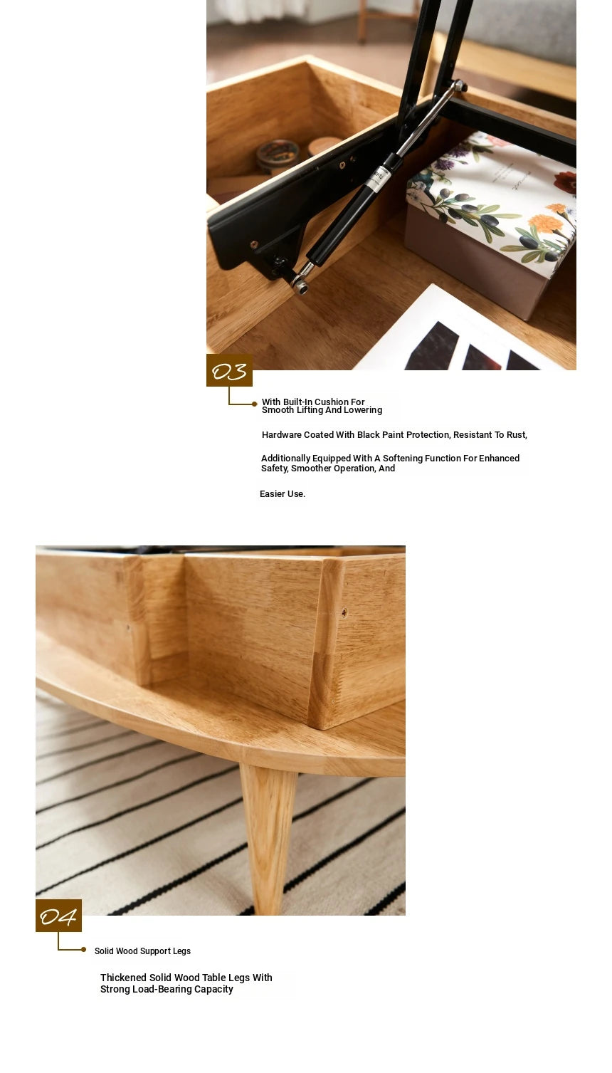 Stylish Oval Coffee Table with Storage – Modern Wooden Design for Living Room fls-5330