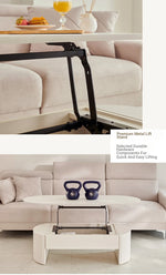 Stylish Lift-Top Coffee Table with Storage - Modern Minimalist Design for Living Room fls-5331