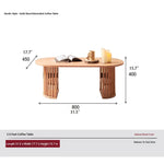 Modern Oval Coffee Table with Elegant Wooden Base – Perfect for Living Room Decor fls-5332