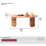 Modern Oval Coffee Table with Elegant Wooden Base – Perfect for Living Room Decor fls-5332