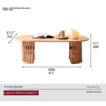 Modern Oval Coffee Table with Elegant Wooden Base – Perfect for Living Room Decor fls-5332