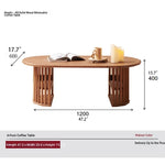 Modern Oval Coffee Table with Elegant Wooden Base – Perfect for Living Room Decor fls-5332
