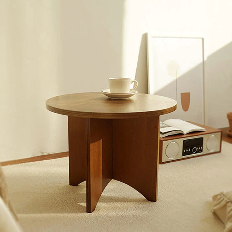 Stylish Round Coffee Table Set - Modern Wooden Design with Elegant Finish for Living Room fls-5333