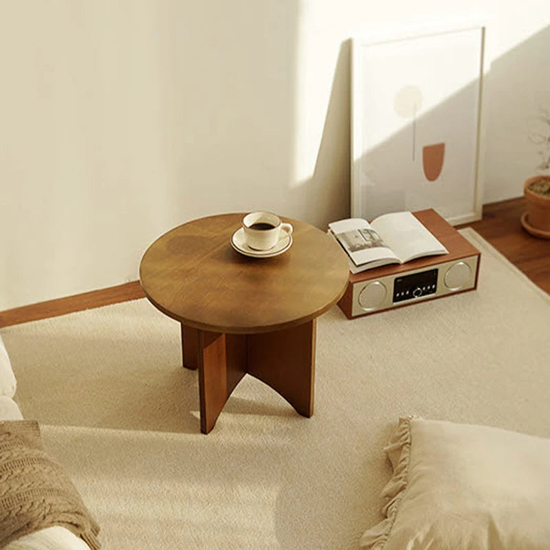 Stylish Round Coffee Table Set - Modern Wooden Design with Elegant Finish for Living Room fls-5333