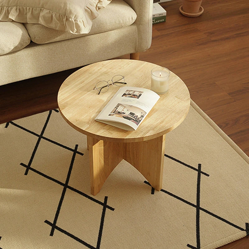 Stylish Round Coffee Table Set - Modern Wooden Design with Elegant Finish for Living Room fls-5333