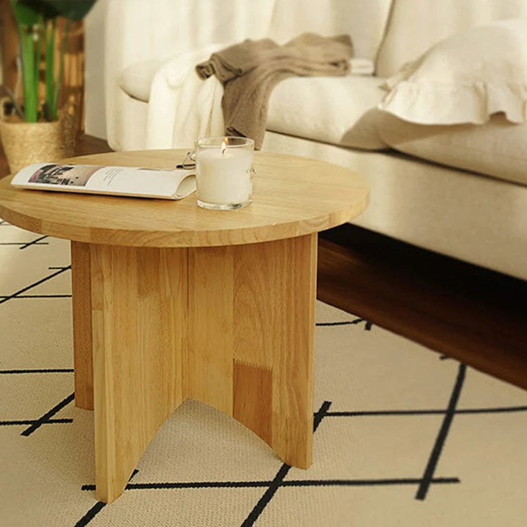 Stylish Round Coffee Table Set - Modern Wooden Design with Elegant Finish for Living Room fls-5333