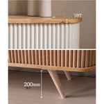 Elegant Mid-Century Modern TV Stand with Ribbed Design and Golden Accents - Perfect for Stylish Living Spaces fls-5334