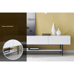 Stylish Modern TV Stand with Sleek White Finish and Open Storage – Perfect for Living Room Decor fls-5335