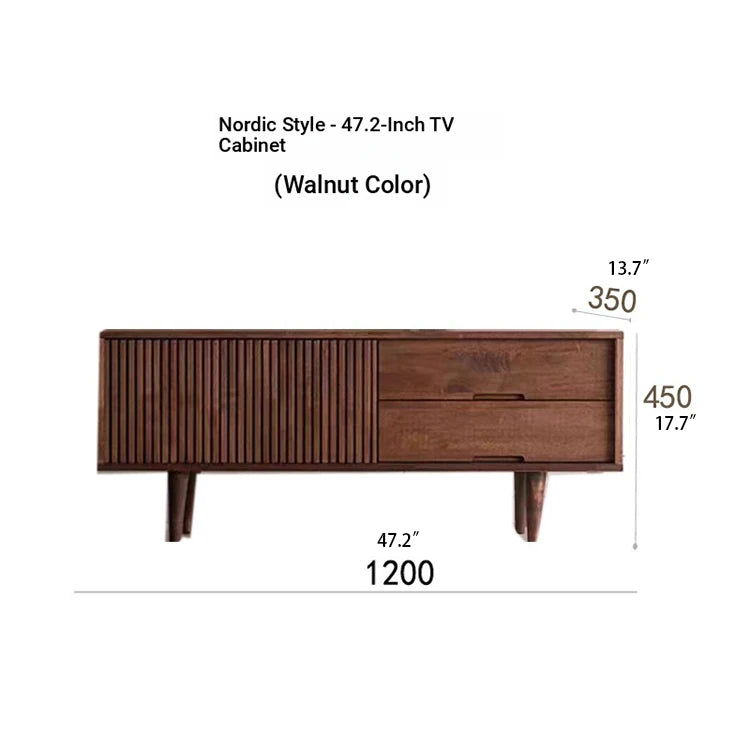 Stylish Mid-Century Modern TV Stand with Storage - Elegant Wooden Design for Living Room fls-5336