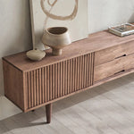 Stylish Mid-Century Modern TV Stand with Storage - Elegant Wooden Design for Living Room fls-5336
