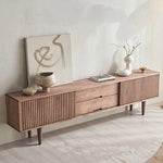 Stylish Mid-Century Modern TV Stand with Storage - Elegant Wooden Design for Living Room fls-5336