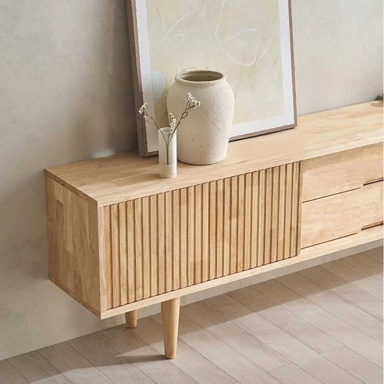 Stylish Mid-Century Modern TV Stand with Storage - Elegant Wooden Design for Living Room fls-5336