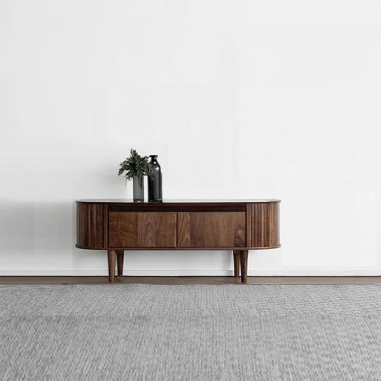 Mid-Century Modern Walnut Sideboard with Stylish Storage Solutions for Your Living Room fls-5337