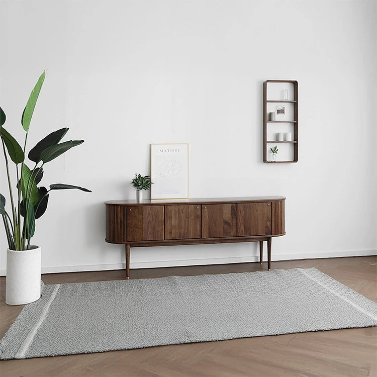 Mid-Century Modern Walnut Sideboard with Stylish Storage Solutions for Your Living Room fls-5337
