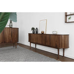 Mid-Century Modern Walnut Sideboard with Stylish Storage Solutions for Your Living Room fls-5337