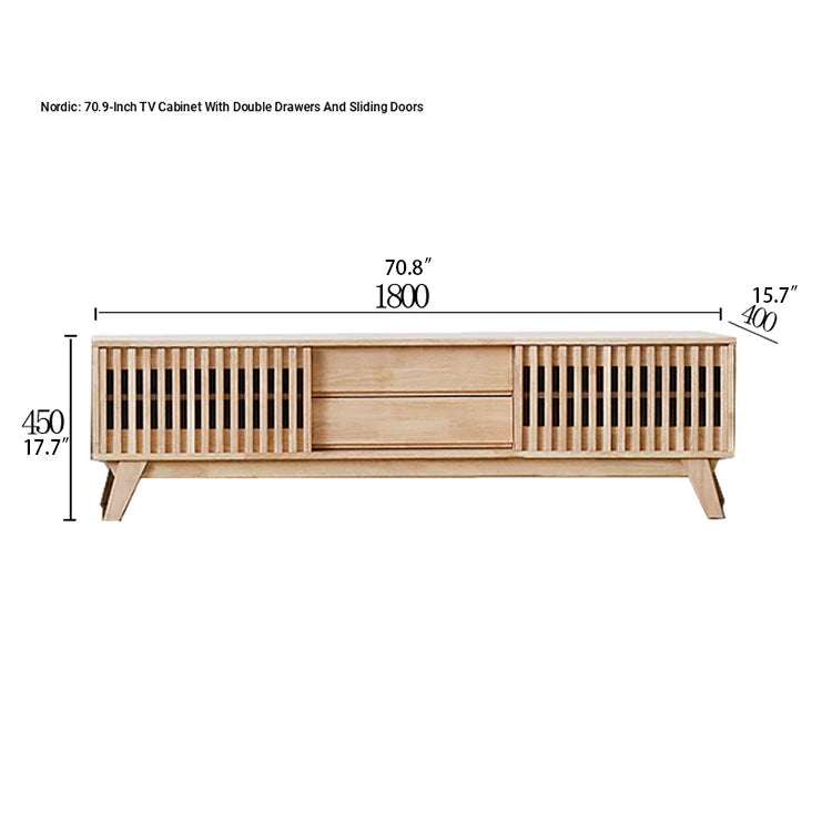 Modern Solid Wood TV Stand with Storage - Stylish and Functional Entertainment Center fls-5339
