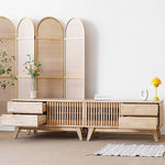 Modern Solid Wood TV Stand with Storage - Stylish and Functional Entertainment Center fls-5339