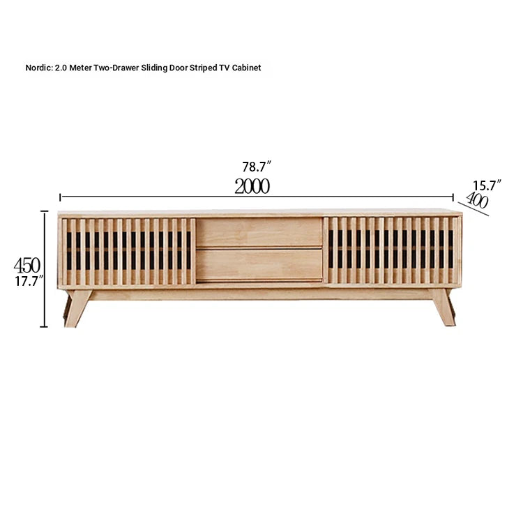 Modern Solid Wood TV Stand with Storage - Stylish and Functional Entertainment Center fls-5339