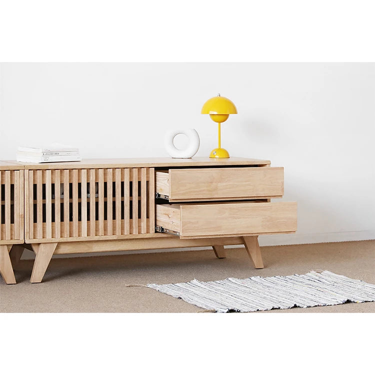 Modern Solid Wood TV Stand with Storage - Stylish and Functional Entertainment Center fls-5339