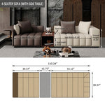 Modern Luxury Genuine Leather Sofa, Piano Key-Inspired Cream Brown 4/5-Seater Couch for Minimalist Living Room flsd-5178