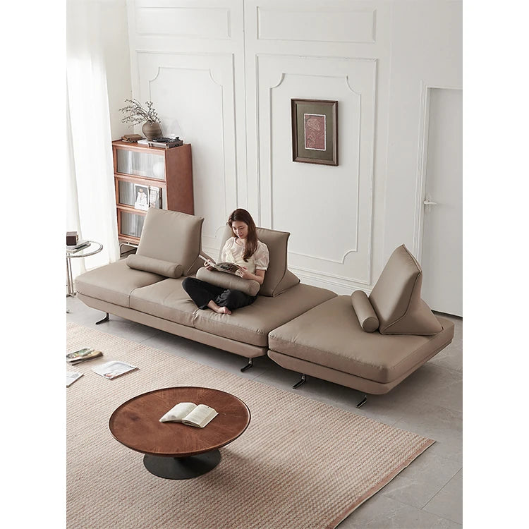 Stylish Pine Frame Sofa with Cotton-Ramie Upholstery, Comfortable Foam Cushions, and Sleek Metal Base - Modern Living Room Furniture flsd-5180