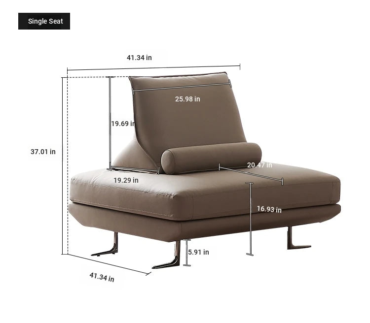 Stylish Pine Frame Sofa with Cotton-Ramie Upholstery, Comfortable Foam Cushions, and Sleek Metal Base - Modern Living Room Furniture flsd-5180