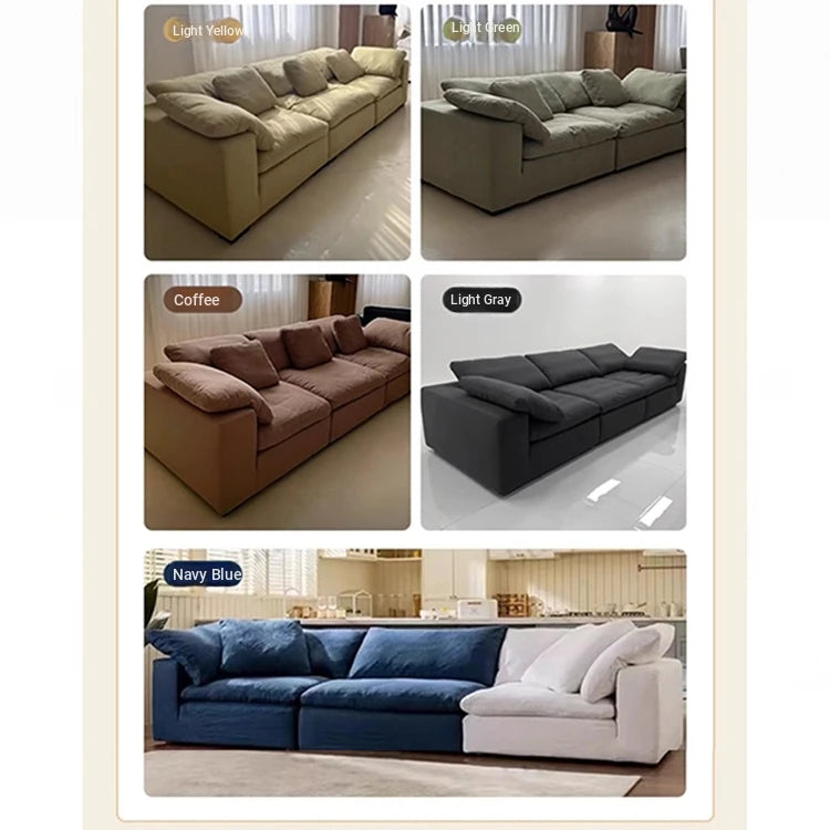 Luxurious Pine Sofa with Cotton-Ramie Upholstery and Plush Goose Down Feather Filling - Perfect for Modern Living Rooms! flsd-5181