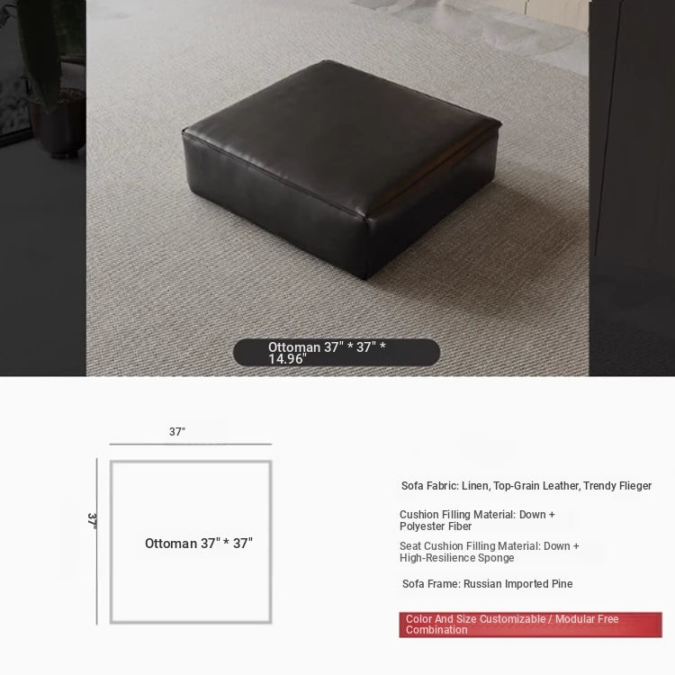 Luxurious Modular Sofa in Cowhide Leather – Versatile and Modern Design for Your Living Space flsd-5182