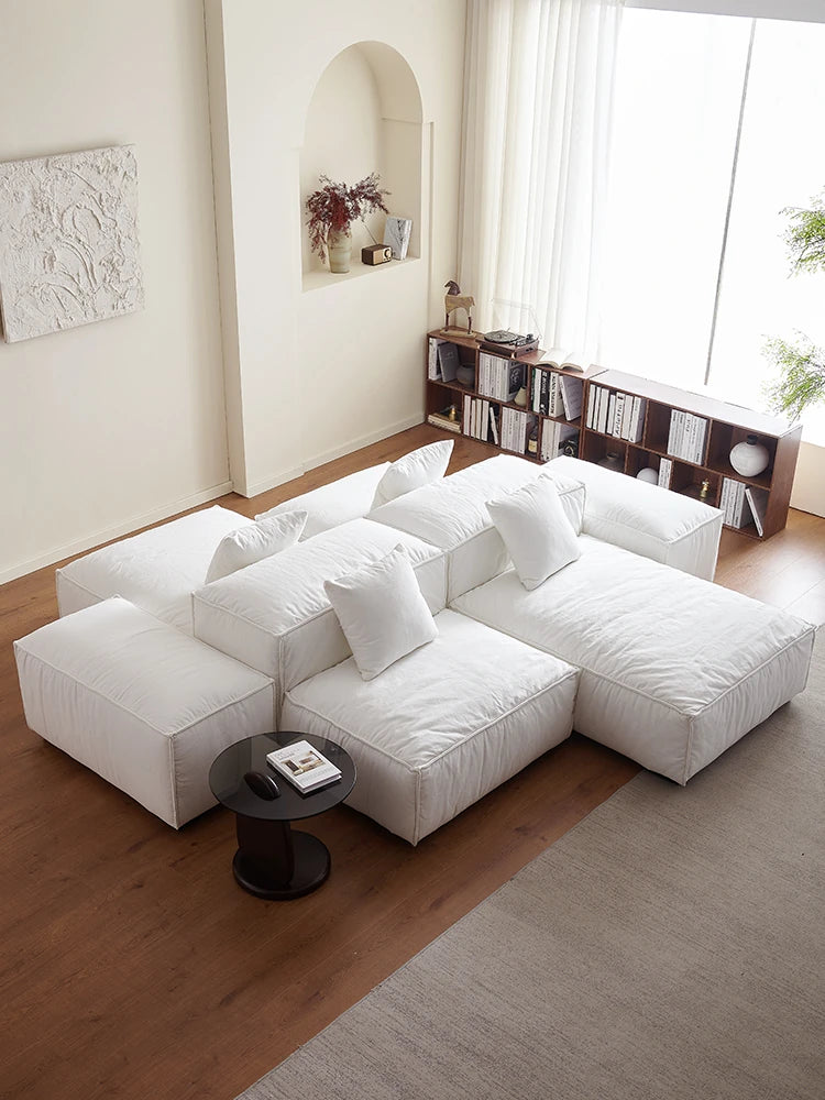 Luxurious Modular Sofa in Cowhide Leather – Versatile and Modern Design for Your Living Space flsd-5182