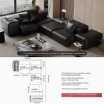 Luxurious Modular Sofa in Cowhide Leather – Versatile and Modern Design for Your Living Space flsd-5182
