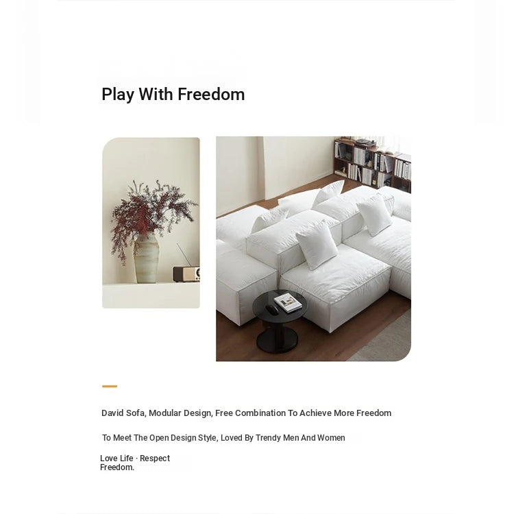 Luxurious Modular Sofa in Cowhide Leather – Versatile and Modern Design for Your Living Space flsd-5182