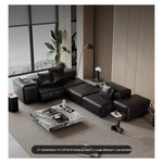 Luxurious Modular Sofa in Cowhide Leather – Versatile and Modern Design for Your Living Space flsd-5182