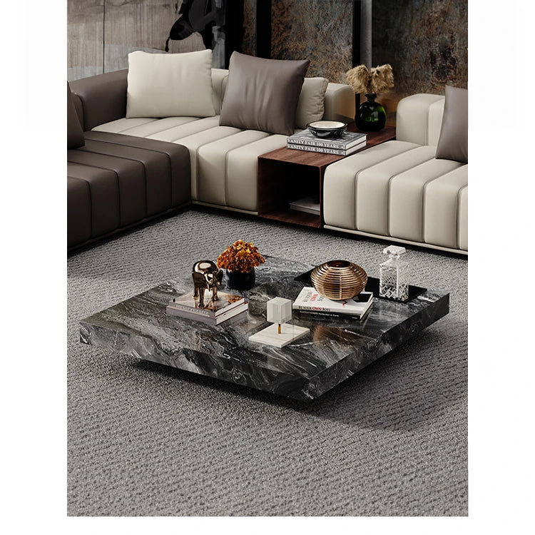 Stylish Marble and Stainless Steel Tea Table - Modern Living Room Centerpiece flsd-5183