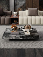 Stylish Marble and Stainless Steel Tea Table - Modern Living Room Centerpiece flsd-5183