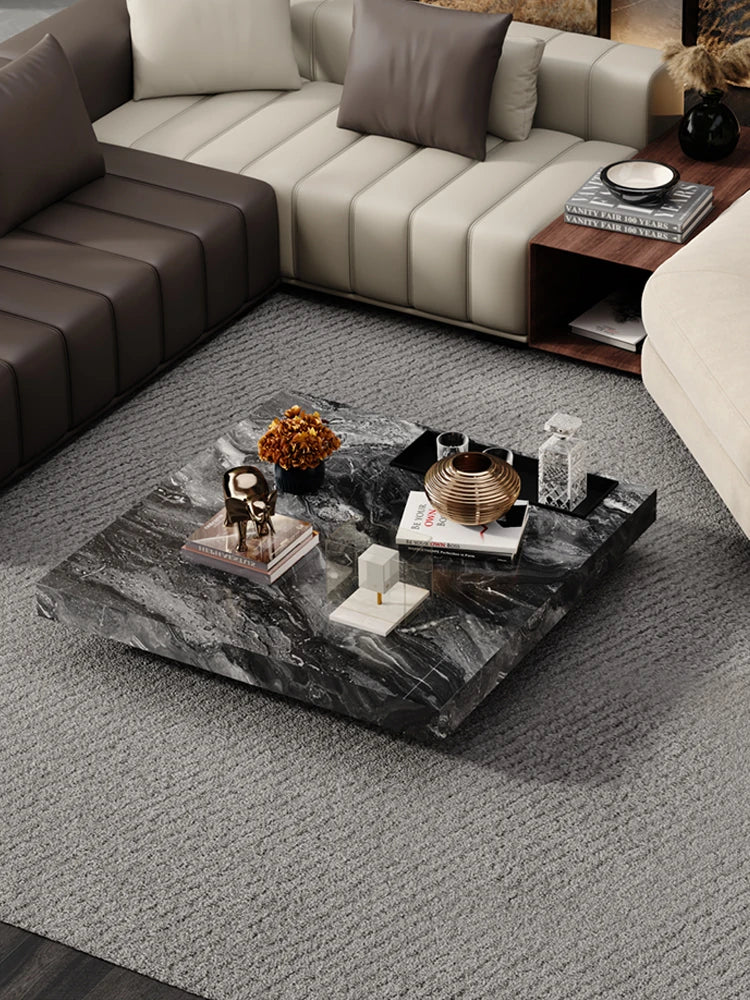 Stylish Marble and Stainless Steel Tea Table - Modern Living Room Centerpiece flsd-5183