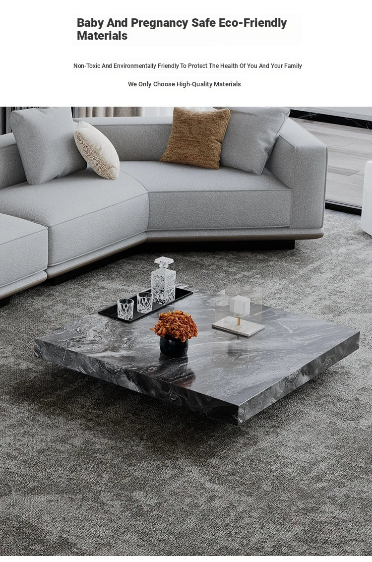 Stylish Marble and Stainless Steel Tea Table - Modern Living Room Centerpiece flsd-5183